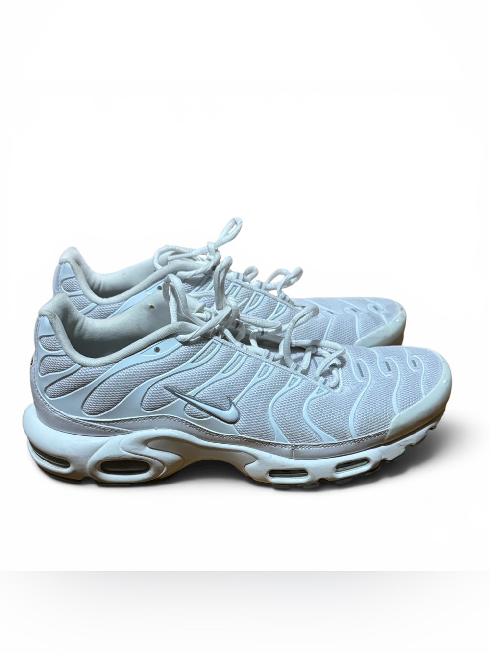 Nike Air Max Plus- Men’s Triple White. 604133-139 Sneakers. Size 13